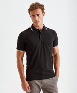 Mens classic fit tipped polo
