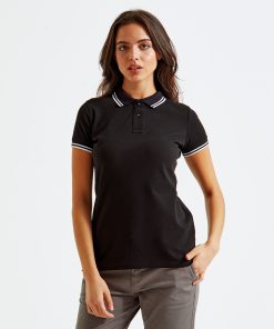 Womens classic fit tipped polo