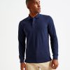 Mens classic fit long sleeved polo