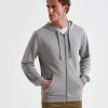 Mens coastal vintage wash loop back zip through hoodie