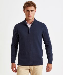 Mens cotton blend ï¿½ zip sweater