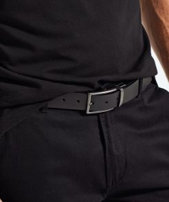 Mens two-way leather belt