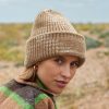 Chunky knit reverse patch beanie