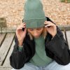 Deep-cuffed tonal patch beanie