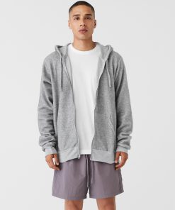 Unisex sueded fleece full-zip hoodie