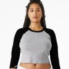 Womenï¿½s micro rib 3/4 raglan baby t-shirt
