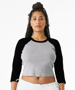 Womenï¿½s micro rib 3/4 raglan baby t-shirt