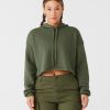 Womens cropped fleece hoodie