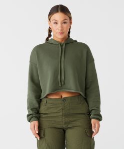 Womens cropped fleece hoodie