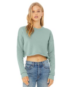 Womens cropped crew fleece