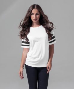 Womens mesh stripe tee