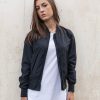 Womens nylon bomber jacket