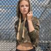 Womens camo cropped hoodie