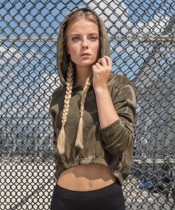 Womens camo cropped hoodie
