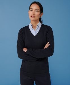Womens 12 gauge v-neck jumper