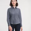 Womens long sleeve polycotton easycare fitted poplin shirt