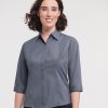 Womens ï¿½ sleeve polycotton easycare fitted poplin shirt