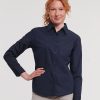 Womens long sleeve polycotton easycare poplin shirt