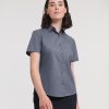 Womens short sleeve polycotton easycare poplin shirt