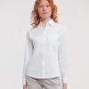 Womens long sleeve 100 cotton poplin shirt