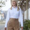 Womens long sleeve herringbone shirt