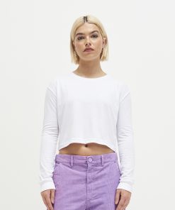 Womens long sleeve cropped T