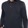 Jersey knit long sleeve polo shirt