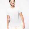 Mens short-sleeved V-neck T-shirt