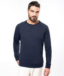 Mens organic cotton crew neck raglan sleeve sweatshirt