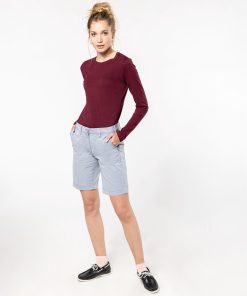 Ladies washed effect Bermuda shorts