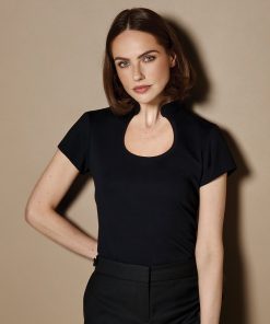 Womens corporate top keyhole neck (regular fit)