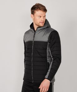 Hooded contrast padded jacket 