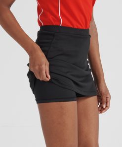 Womens skort with wicking finish