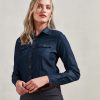 Womens jeans stitch denim shirt