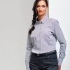 Womens cotton-rich Oxford stripes blouse