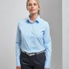 Womens stretch fit cotton poplin long sleeve blouse