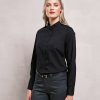 Womens banded collar grandad shirt