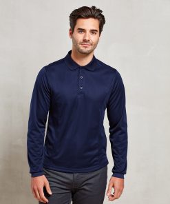 Long sleeve Coolcheckerï¿½ piquï¿½ polo