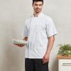 Studded front short sleeve chefs jacket