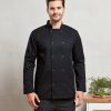 Studded front long sleeve chefs jacket