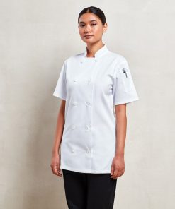 Womens short sleeve chefs jacket