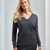 Womens v-neck knitted sweater