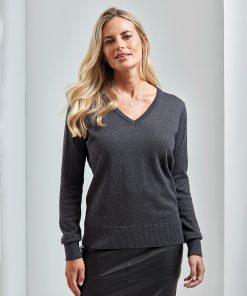 Womens v-neck knitted sweater