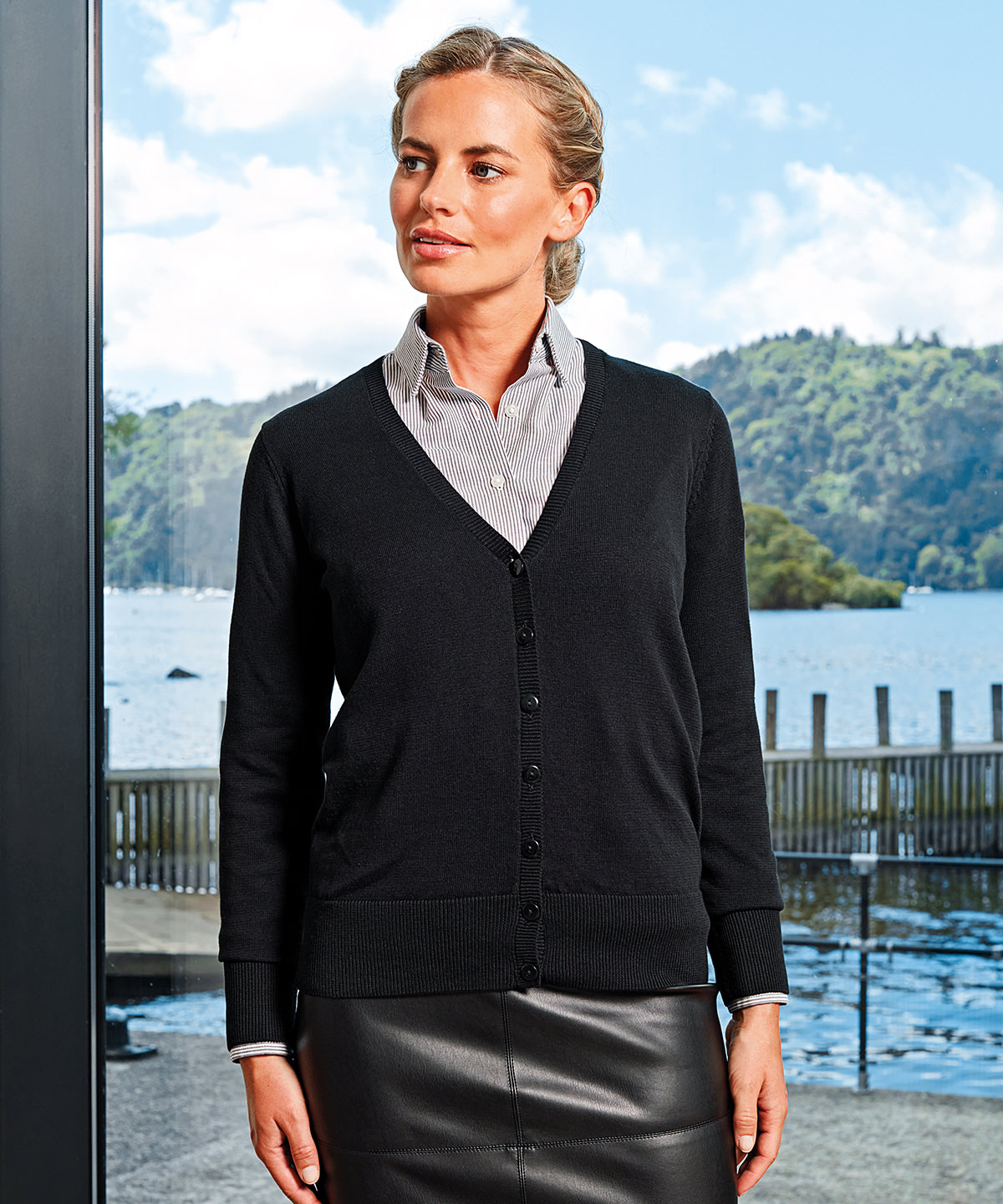 Womens button-through knitted cardigan