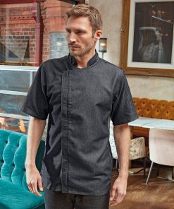 Chefs zip-close short sleeve jacket