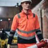 Pro hi-vis half zip fleece top