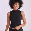 Womens high neck crop vest