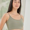 Womens sustainable fashion cropped cami top with adjustable straps