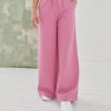 Womens sustainable fashion wide leg joggers
