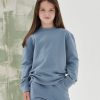 Kids sustainable fashion curved hem sweatshirt